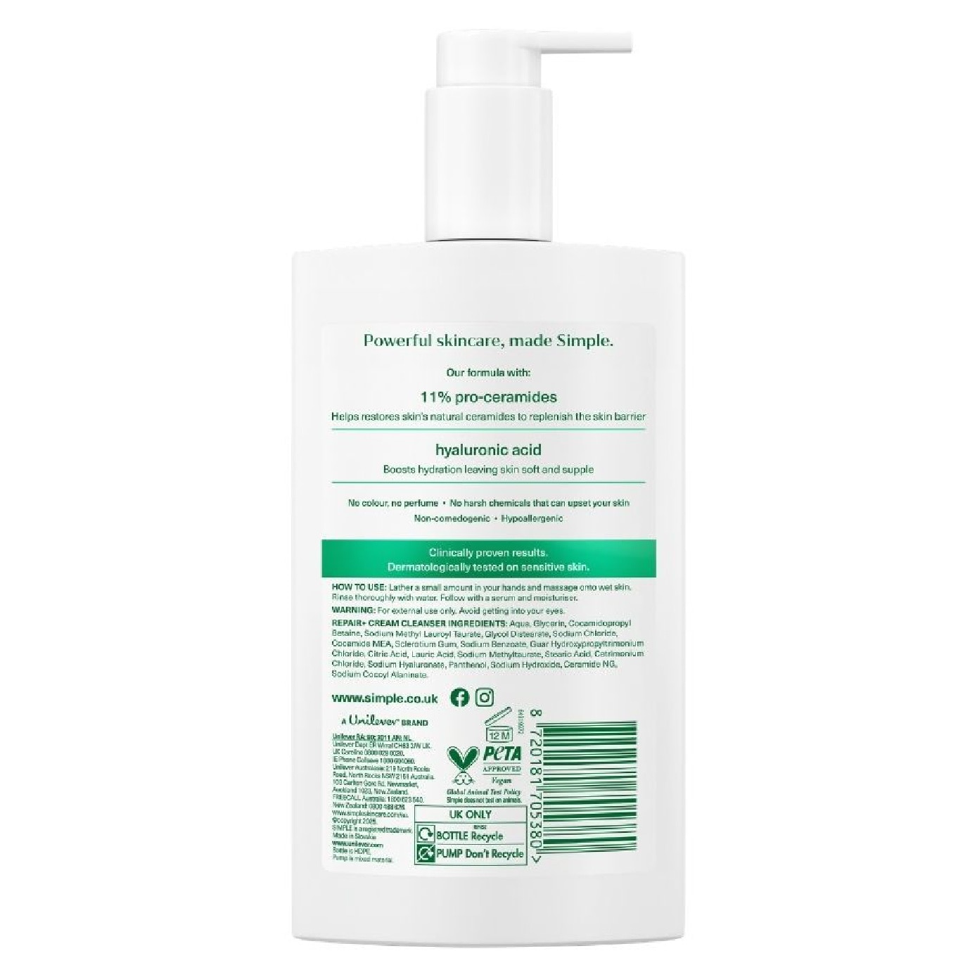 Active Skin Barrier Care Repair+ Cream Cleanser 240ml image