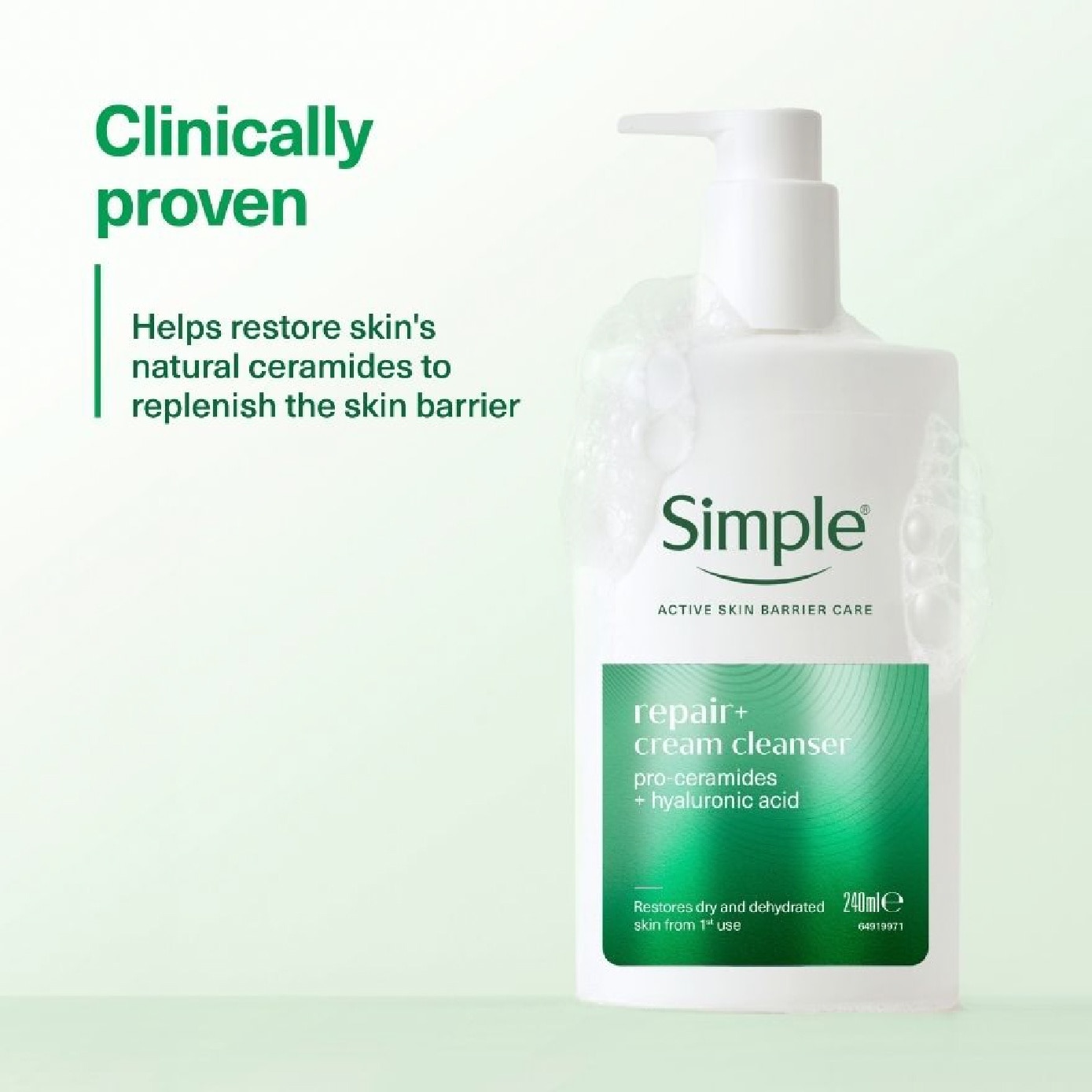 Active Skin Barrier Care Repair+ Cream Cleanser 240ml image