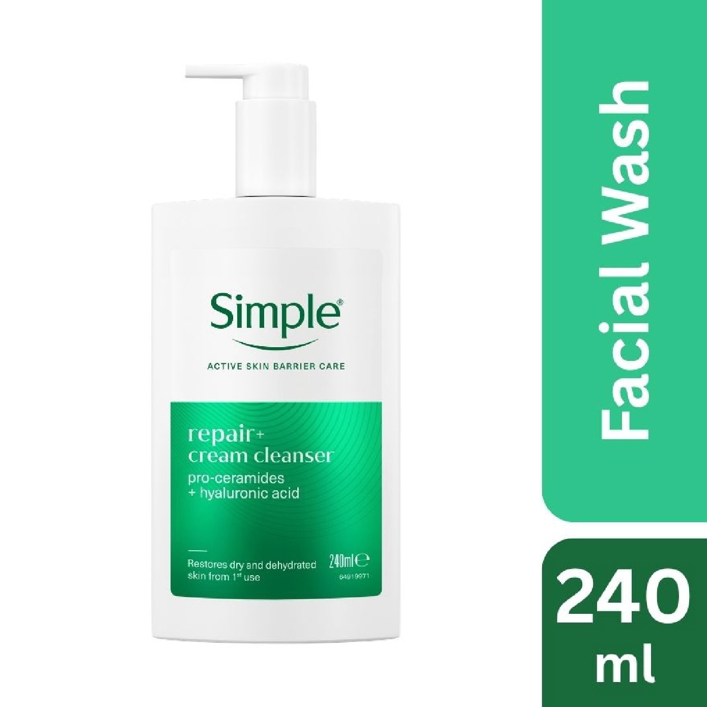 Active Skin Barrier Care Repair+ Cream Cleanser 240ml image