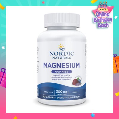 NORDIC NATURALS Magnesium Gummies (Promote Cardiovascular Function, Healthy Mood And A Relaxed State Of Mind) 60s