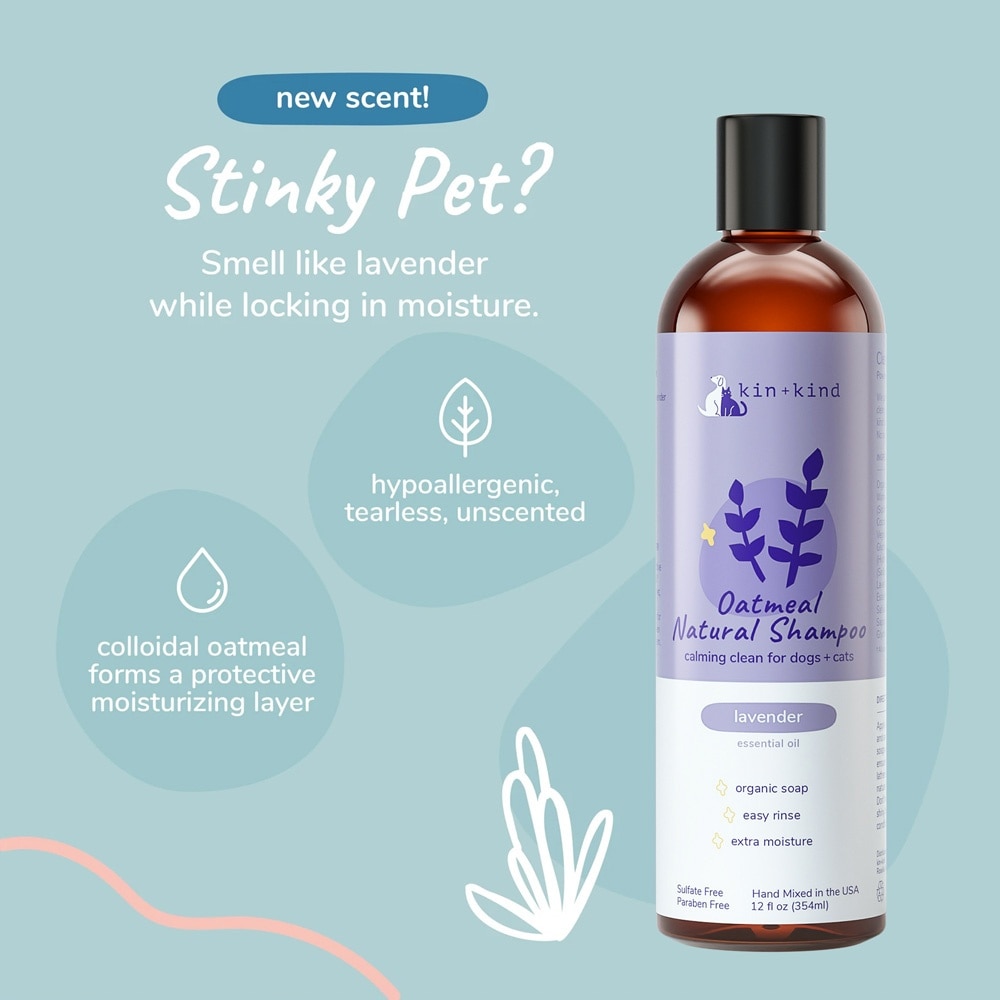 Oatmeal Natural Shampoo for Cat and Dog Lavender 354ml