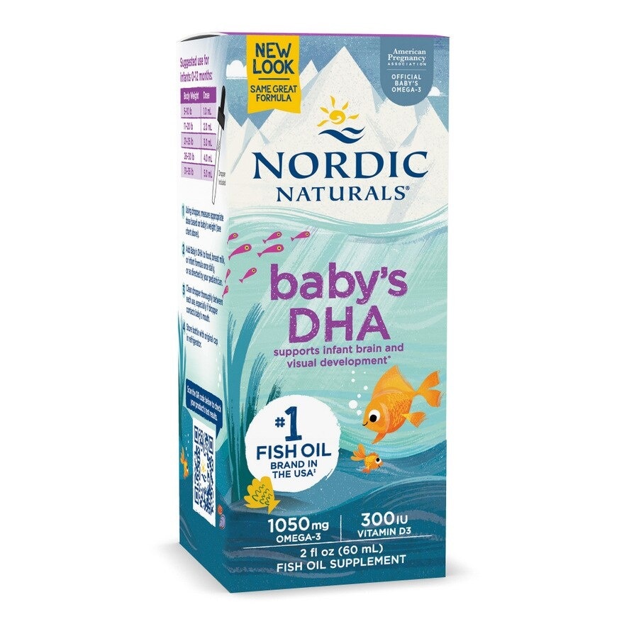 Baby's DHA Omega 3 with Vitamin D3 Drop (Artic Cod Supports Infant Brain & Visual Development) 60ml