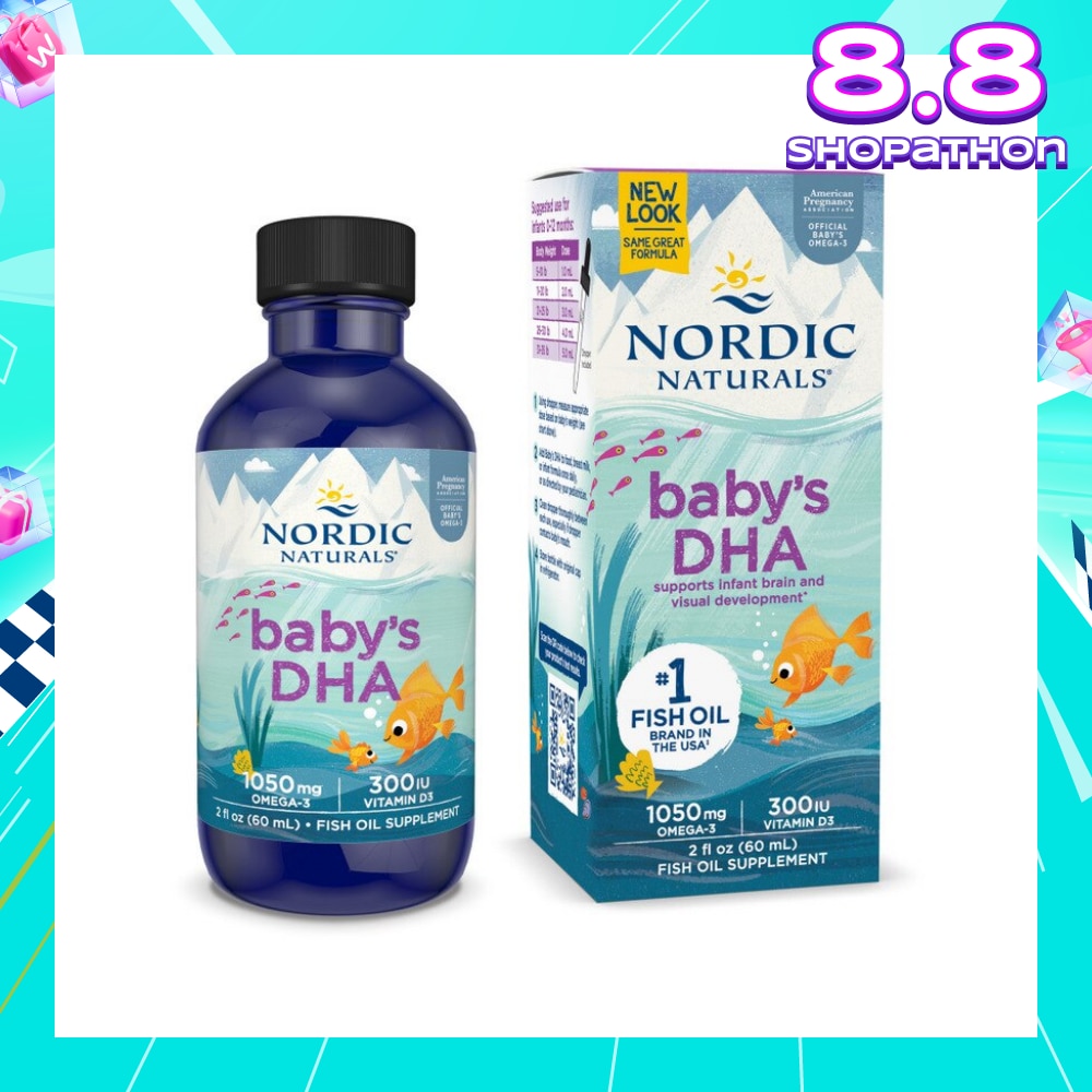 Baby's DHA Omega 3 with Vitamin D3 Drop (Artic Cod Supports Infant Brain & Visual Development) 60ml