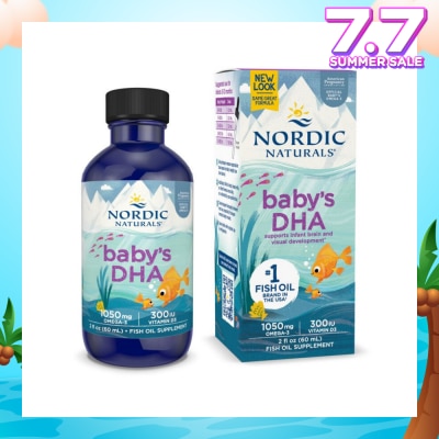 NORDIC NATURALS Baby's DHA Omega 3 with Vitamin D3 Drop (Artic Cod Supports Infant Brain & Visual Development) 60ml