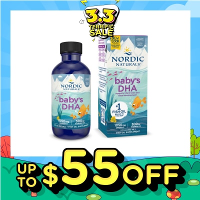 NORDIC NATURALS Baby's DHA Omega 3 with Vitamin D3 Drop (Artic Cod Supports Infant Brain & Visual Development) 60ml