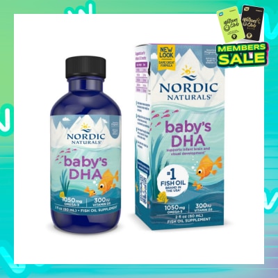 NORDIC NATURALS Baby's DHA Omega 3 with Vitamin D3 Drop (Artic Cod Supports Infant Brain & Visual Development) 60ml