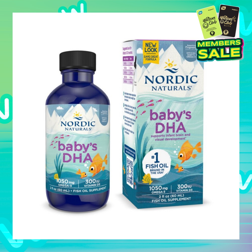 Baby's DHA Omega 3 with Vitamin D3 Drop (Artic Cod Supports Infant Brain & Visual Development) 60ml