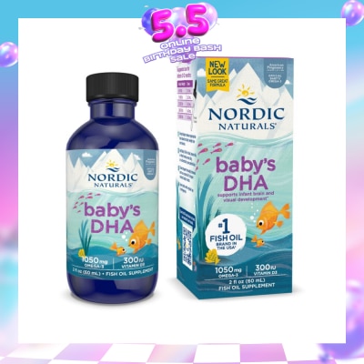 NORDIC NATURALS - Baby's DHA Omega 3 with Vitamin D3 Drop (Artic Cod Supports Infant Brain & Visual Development) 60ml