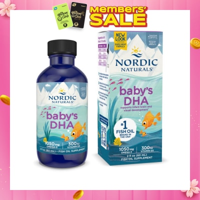 NORDIC NATURALS Baby's DHA Omega 3 with Vitamin D3 Drop (Artic Cod Supports Infant Brain & Visual Development) 60ml