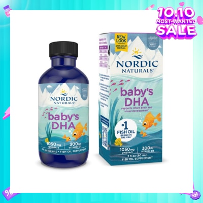 NORDIC NATURALS Baby's DHA Omega 3 with Vitamin D3 Drop (Artic Cod Supports Infant Brain & Visual Development) 60ml