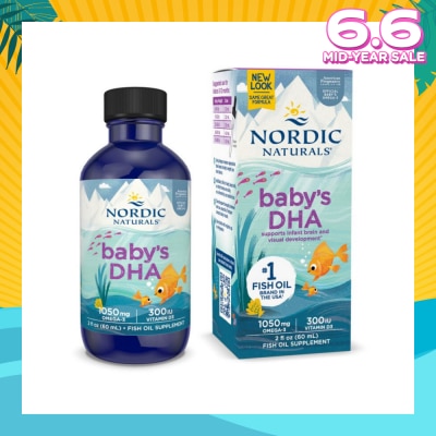 NORDIC NATURALS Baby's DHA Omega 3 with Vitamin D3 Drop (Artic Cod Supports Infant Brain & Visual Development) 60ml