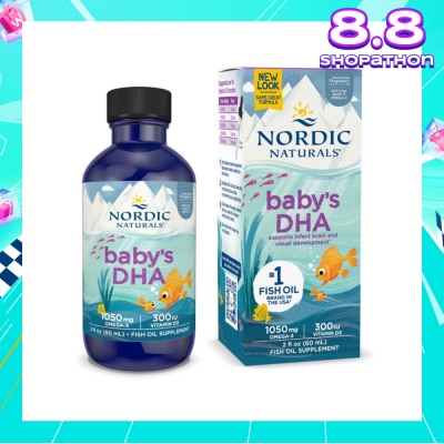 NORDIC NATURALS Baby's DHA Omega 3 with Vitamin D3 Drop (Artic Cod Supports Infant Brain & Visual Development) 60ml