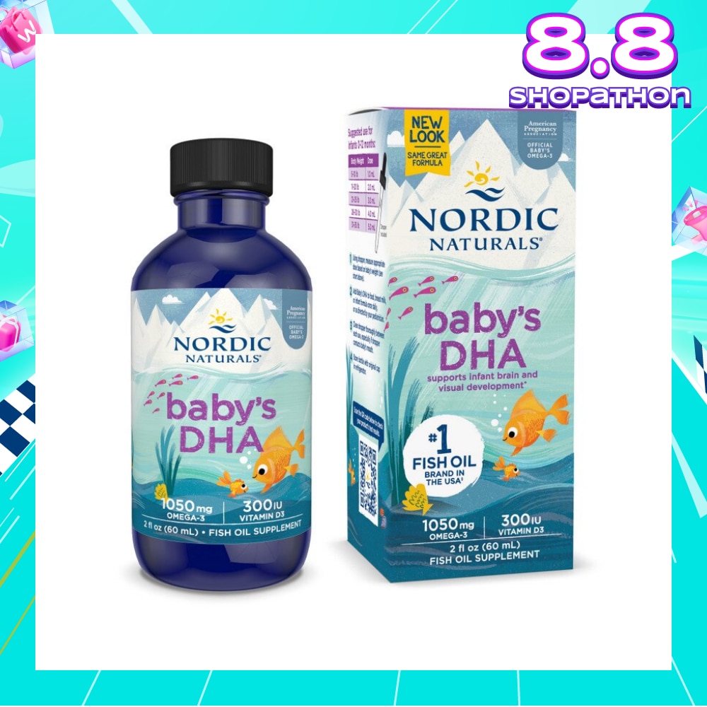 Baby's DHA Omega 3 with Vitamin D3 Drop (Artic Cod Supports Infant Brain & Visual Development) 60ml