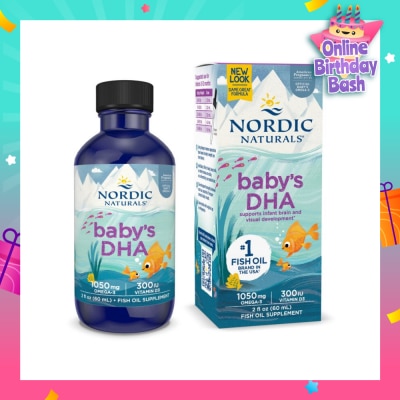 NORDIC NATURALS Baby's DHA Omega 3 with Vitamin D3 Drop (Artic Cod Supports Infant Brain & Visual Development) 60ml