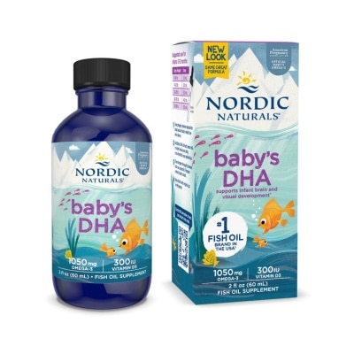 NORDIC NATURALS Baby's DHA Omega 3 with Vitamin D3 Drop (Artic Cod Supports Infant Brain & Visual Development) 60ml