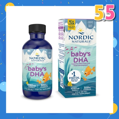 NORDIC NATURALS Baby's DHA Omega 3 with Vitamin D3 Drop (Artic Cod Supports Infant Brain & Visual Development) 60ml