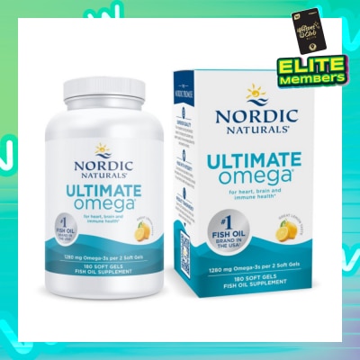 NORDIC NATURALS Ultimate Omega Fish Oil Softgel Lemon Flavour 180s (Expiry: Feb`2026)