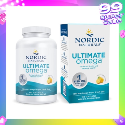 NORDIC NATURALS Ultimate Omega Fish Oil Softgel Lemon Flavour 180s (Expiry: Feb`2026)