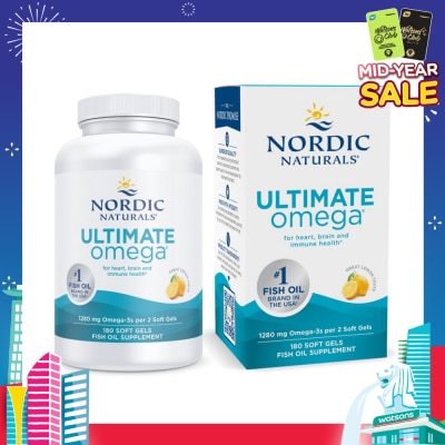 NORDIC NATURALS Ulitmate Omega Softgel 1000mg Lemon Flavour (Support Healthy Heart) 180s