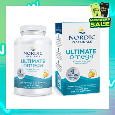 NORDIC NATURALS Ultimate Omega Fish Oil Softgel Lemon Flavour 180s (Expiry: Feb`2026)