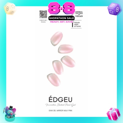 EDGEU - Real Gel Nail Strips ENA139 Mirror Milk Pink 1s