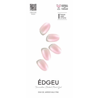 EDGEU Real Gel Nail Strips ENA139 Mirror Milk Pink 1s