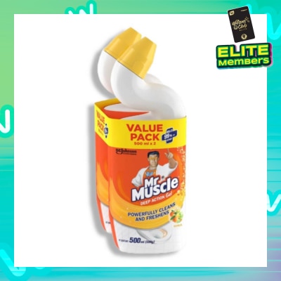MR MUSCLE Toilet Cleaner (Citrus) Kills 99% Of Germs 500ml X 2s