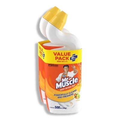 MR MUSCLE Toilet Cleaner (Citrus) Kills 99% Of Germs 500ml X 2s