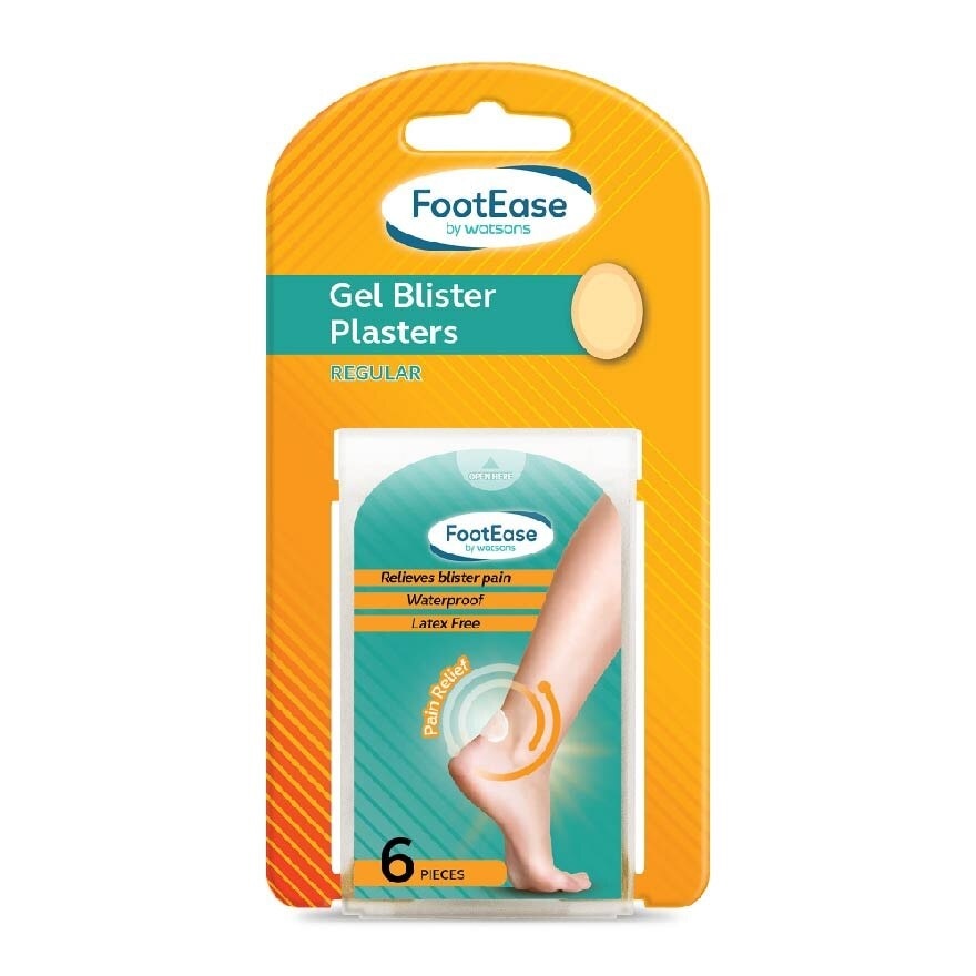 Gel Blister Plasters Regular (Relieves Blister Pain, Waterproof, Latex Free) 6s