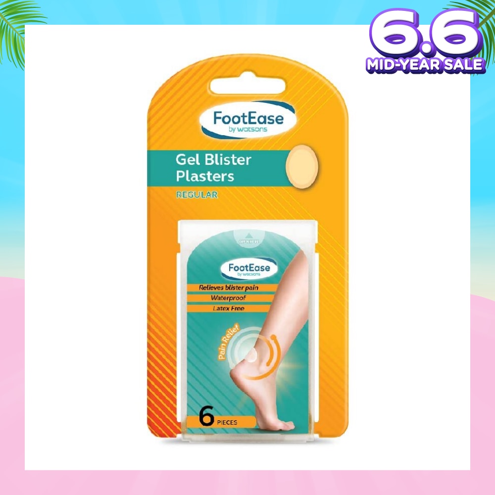 Gel Blister Plasters Regular (Relieves Blister Pain, Waterproof, Latex Free) 6s