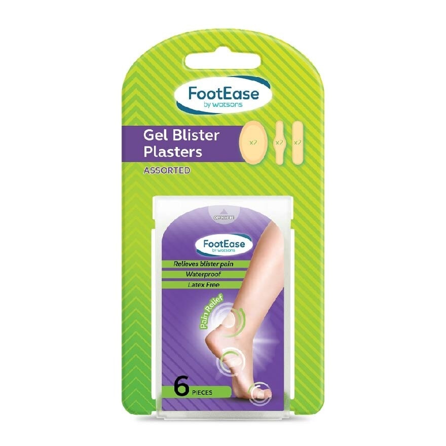 Gel Blister Plasters Assorted (Relieves Blister Pain, Waterproof, Latex Free) 6s