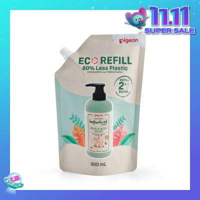 PIGEON Natural Botanical Baby Head & Body Wash Refill 900ml