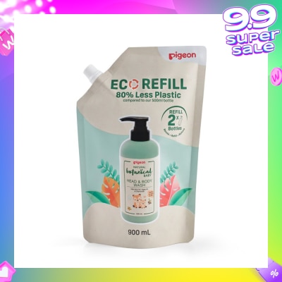 PIGEON Natural Botanical Baby Head & Body Wash Refill 900ml