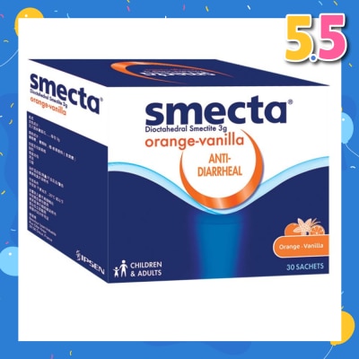 SMECTA Orange Vanilla Powder (Treats And Relieve Diarrhea) 30s