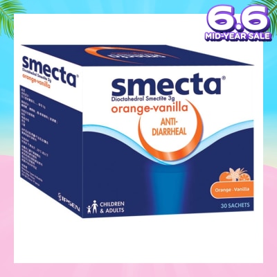 SMECTA Orange Vanilla Powder (Treats And Relieve Diarrhea) 30s
