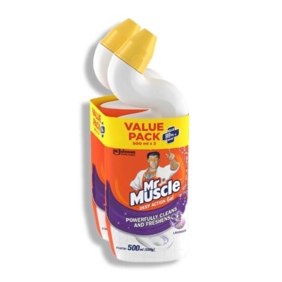 MR MUSCLE Toilet Cleaner (Lavender) Kills 99.9% Of Germs 500ml X 2s