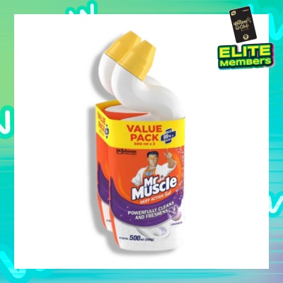 MR MUSCLE Toilet Cleaner (Lavender) Kills 99.9% Of Germs 500ml X 2s