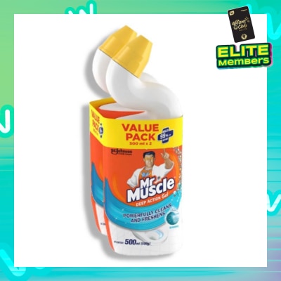 MR MUSCLE Toilet Cleaner (Marine) Kills 99.9% Of Germs 500ml X 2s
