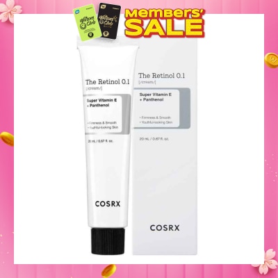 COSRX The Retinol 0.1 Cream (Target For Fine Lines, Wrinkles, Moisture Loss, Acne, Breakouts And Loss Of Skin Elasticity) 20ml