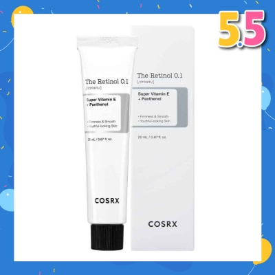 COSRX The Retinol 0.1 Cream (Target For Fine Lines, Wrinkles, Moisture Loss, Acne, Breakouts And Loss Of Skin Elasticity) 20ml