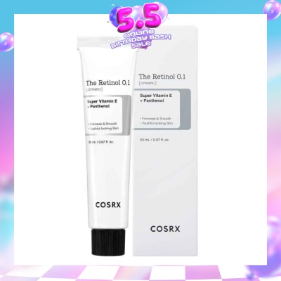 COSRX - The Retinol 0.1 Cream (Target For Fine Lines, Wrinkles, Moisture Loss, Acne, Breakouts And Loss Of Skin Elasticity) 20ml