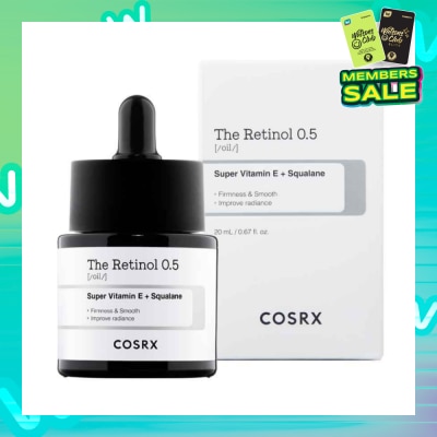 COSRX The Retinol 0.5 Oil (Target For Fine Lines, Wrinkles, Moisture Loss, Acne, Breakouts And Loss Of Skin Elasticity) 20ml