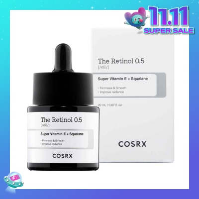 COSRX The Retinol 0.5 Oil (Target For Fine Lines, Wrinkles, Moisture Loss, Acne, Breakouts And Loss Of Skin Elasticity) 20ml