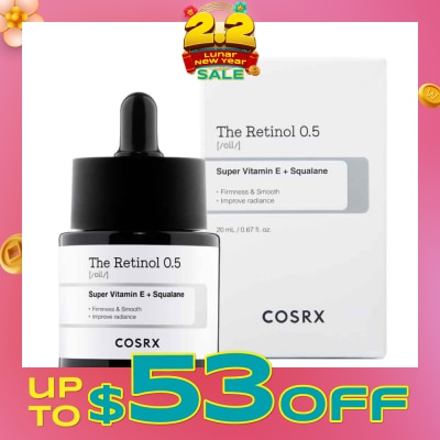COSRX The Retinol 0.5 Oil (Target For Fine Lines, Wrinkles, Moisture Loss, Acne, Breakouts And Loss Of Skin Elasticity) 20ml