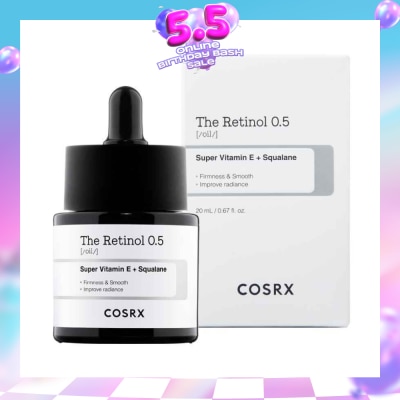 COSRX - The Retinol 0.5 Oil (Target For Fine Lines, Wrinkles, Moisture Loss, Acne, Breakouts And Loss Of Skin Elasticity) 20ml