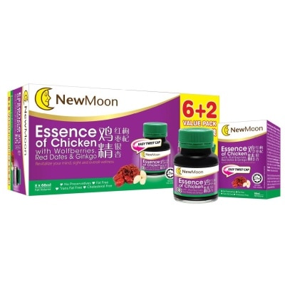 NEW MOON Essence of Chicken with Wolfberries + Red Dates + Ginkgo Value Packset 68ml x 6s + 2s