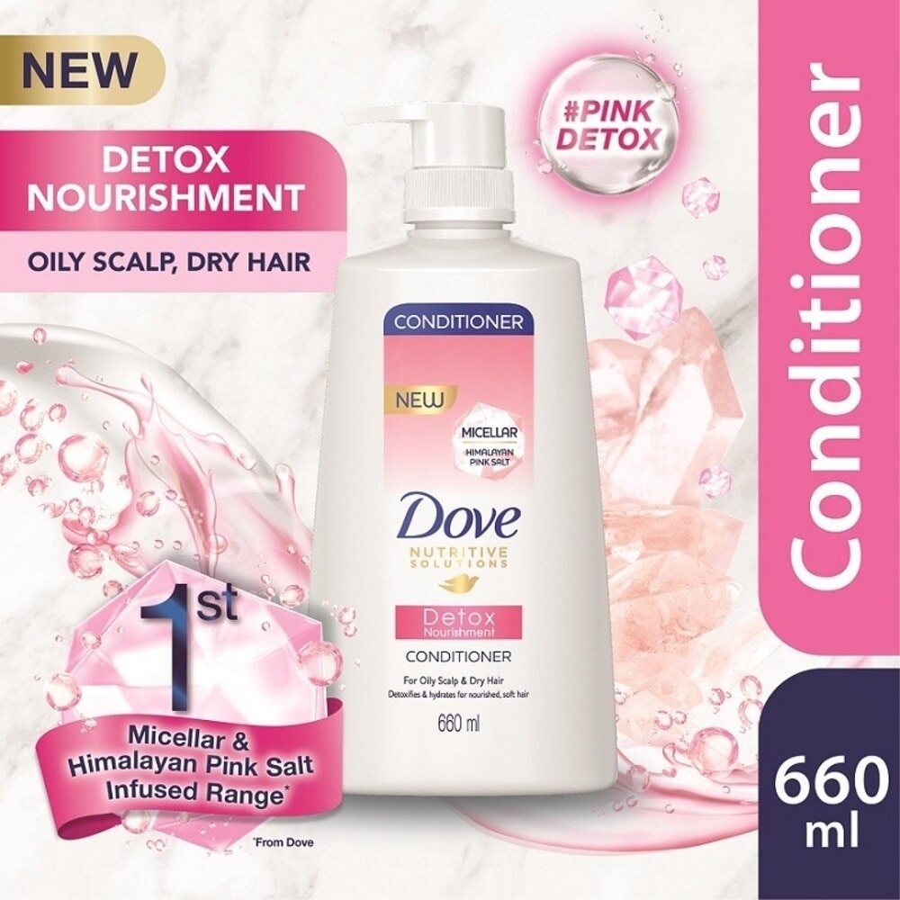 Dove Detox Nourishment Conditioner 660ml (For oily scalp, dry hair)<BR>