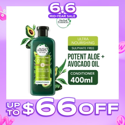 HERBAL ESSENCES - Potent Aloe And Avocado Conditioner (1.5X More Nourishment) 400ml