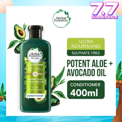 HERBAL ESSENCES Potent Aloe And Avocado Conditioner (1.5X More Nourishment) 400ml