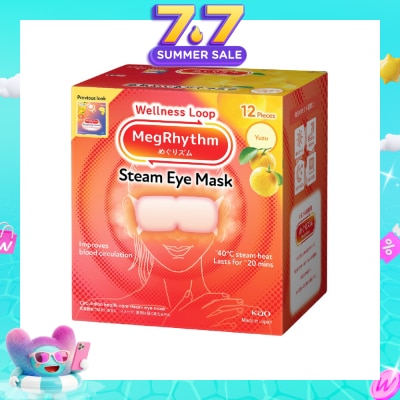 MEGRHYTHM - Steam Eye Mask Yuzu (Self Warming, Relieve And Relax Strained Eyes) 12s